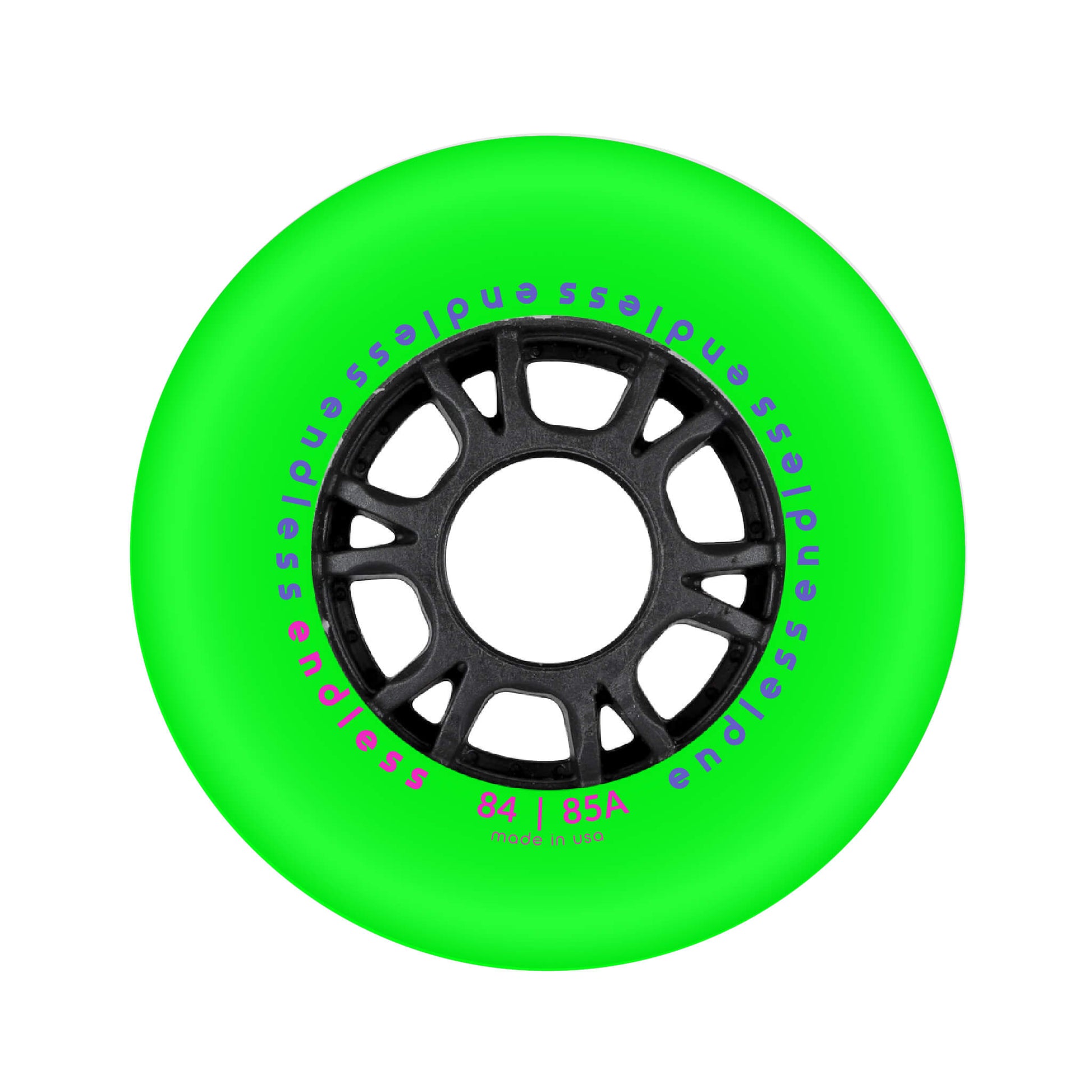 Endless 84 mm Neon Green Wheel mockup