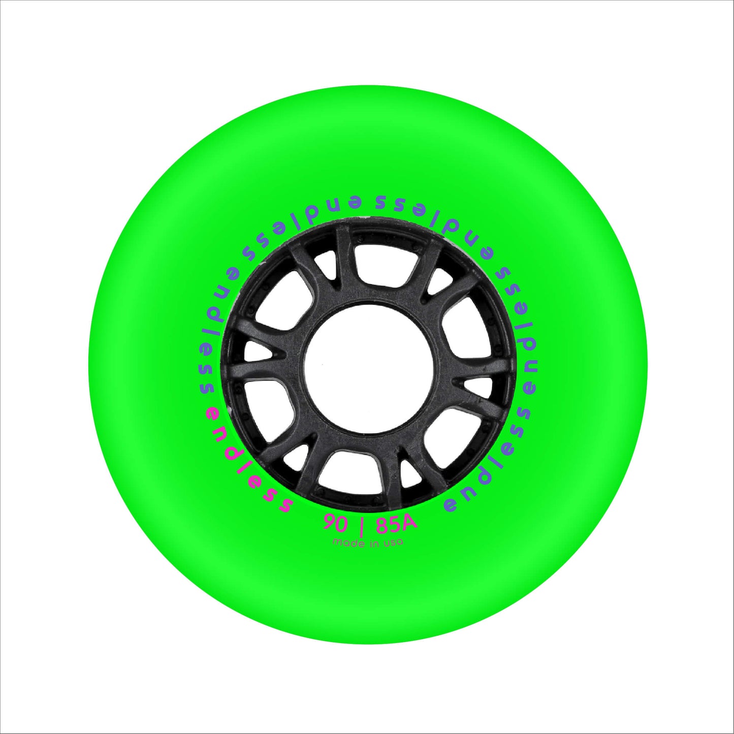 Endless 90 mm Neon Green Wheel mockup